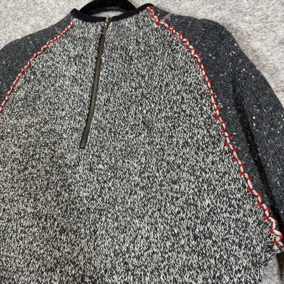 Woolrich Charcoal Gray Half Zip Knit Sweater Outdoor Casual Gorp Core Hiking L - Picture 7 of 14